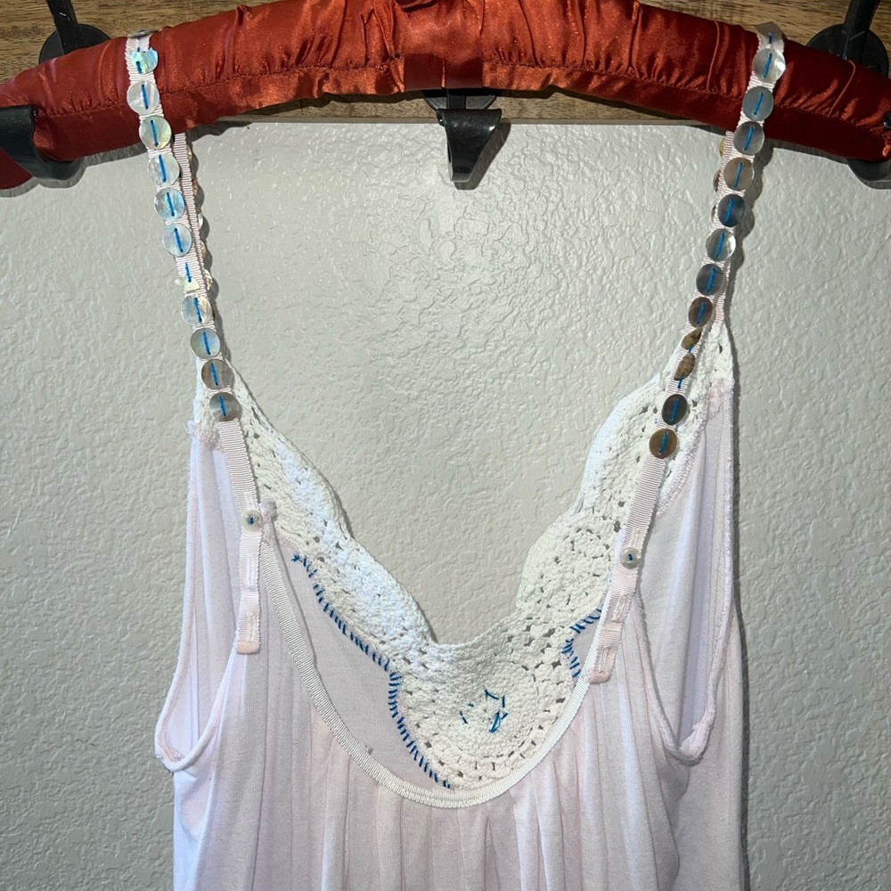 Vintage Free People Crochet Shell Camisole Size M - Picture 4 of 12